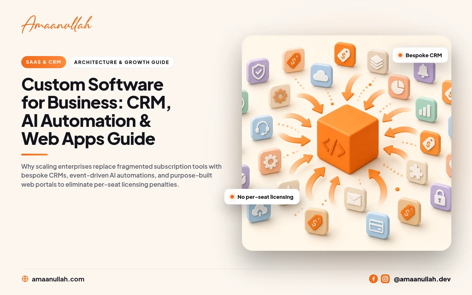 Custom Software for Business: CRM, AI Automation & Web Apps Guide — cover image