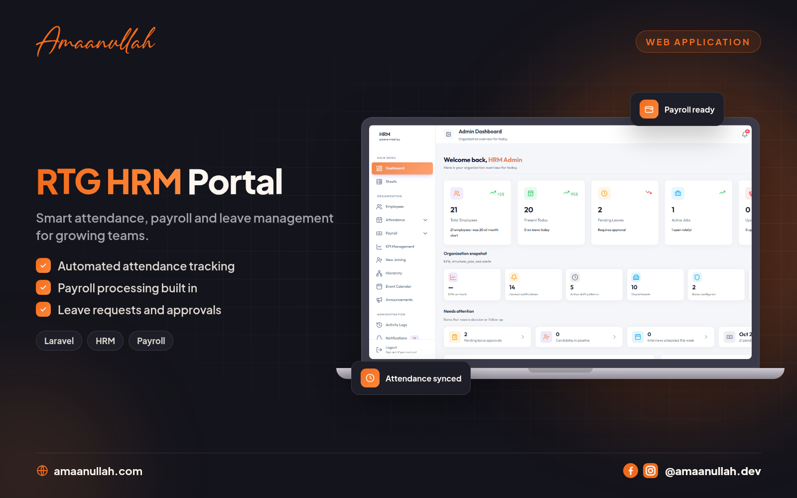 HRM & Payroll Portal case study banner