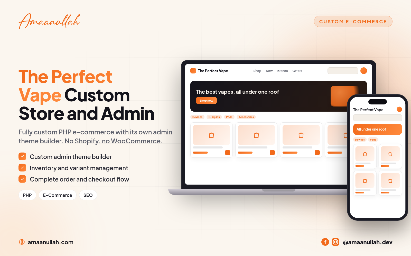 The Perfect Vape – Custom E-Commerce Platform & Admin Theme Builder